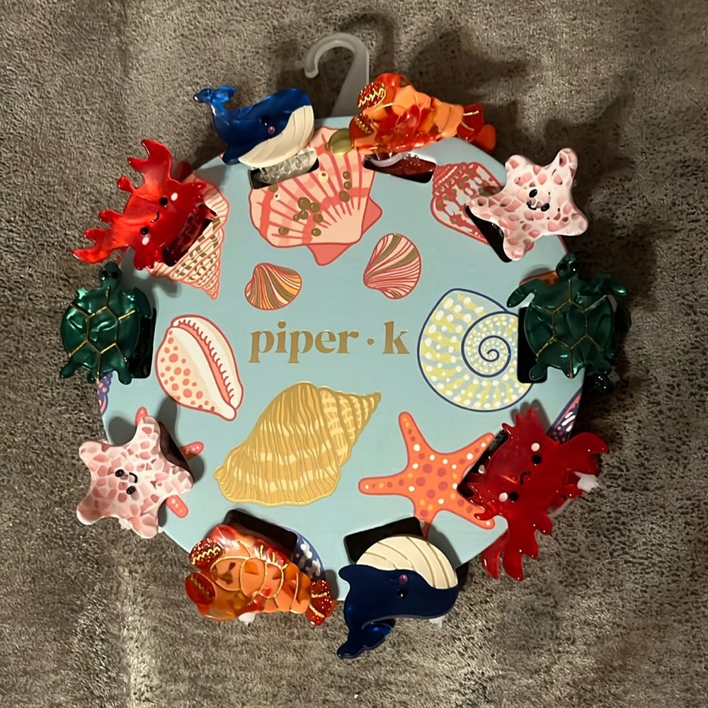 NWT Piper K Ocean Theme Mini Hair Claw Clips set of 5 pairs